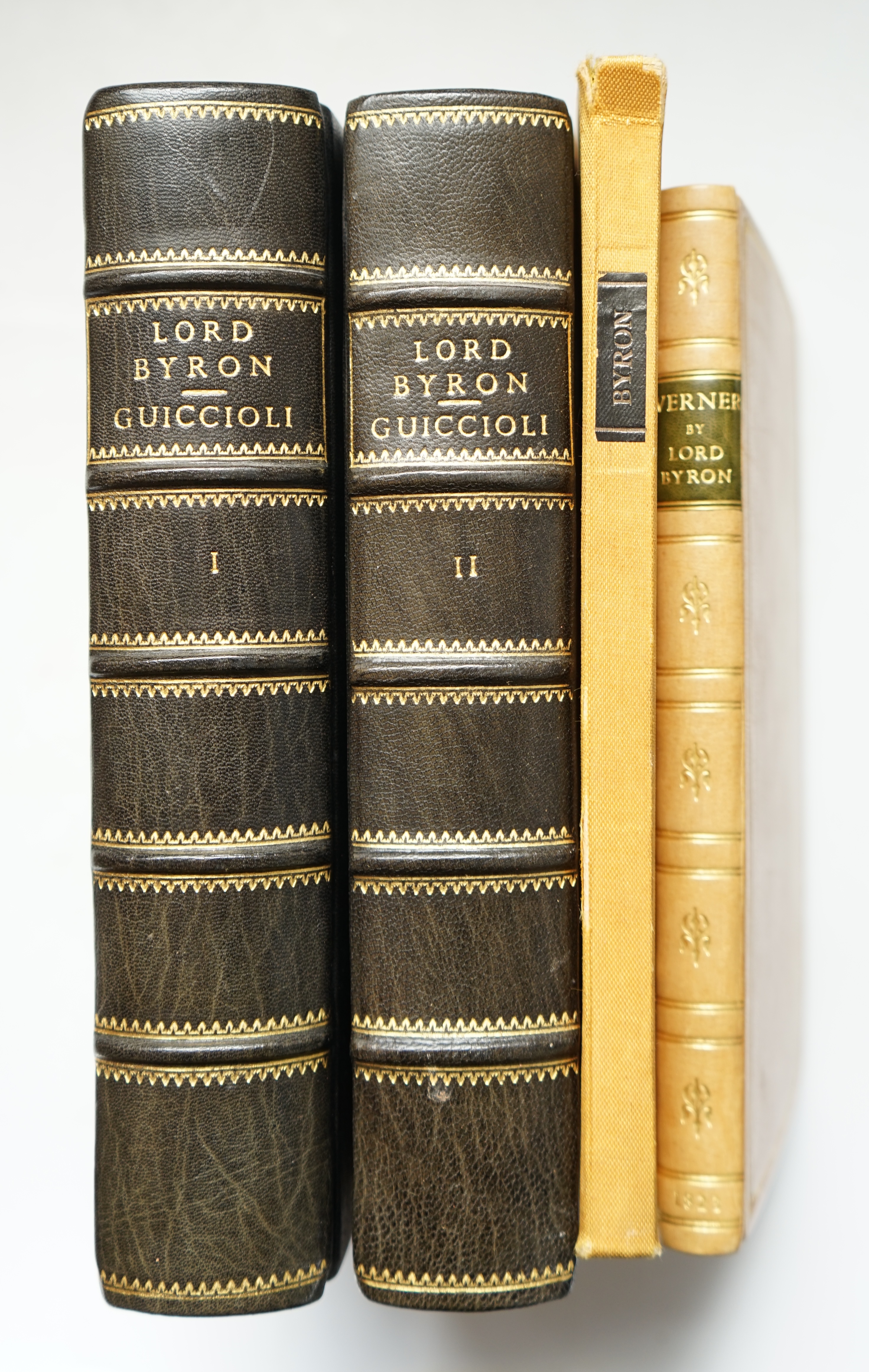 Guiccioli, Countess - My recollections of Lord Byron; and Those of Eye-Witnesses of his Life, 2 vols, 1st English-language edition, 8vo, rebound quarter calf with marbled boards, portrait frontis, Richard Bentley, London